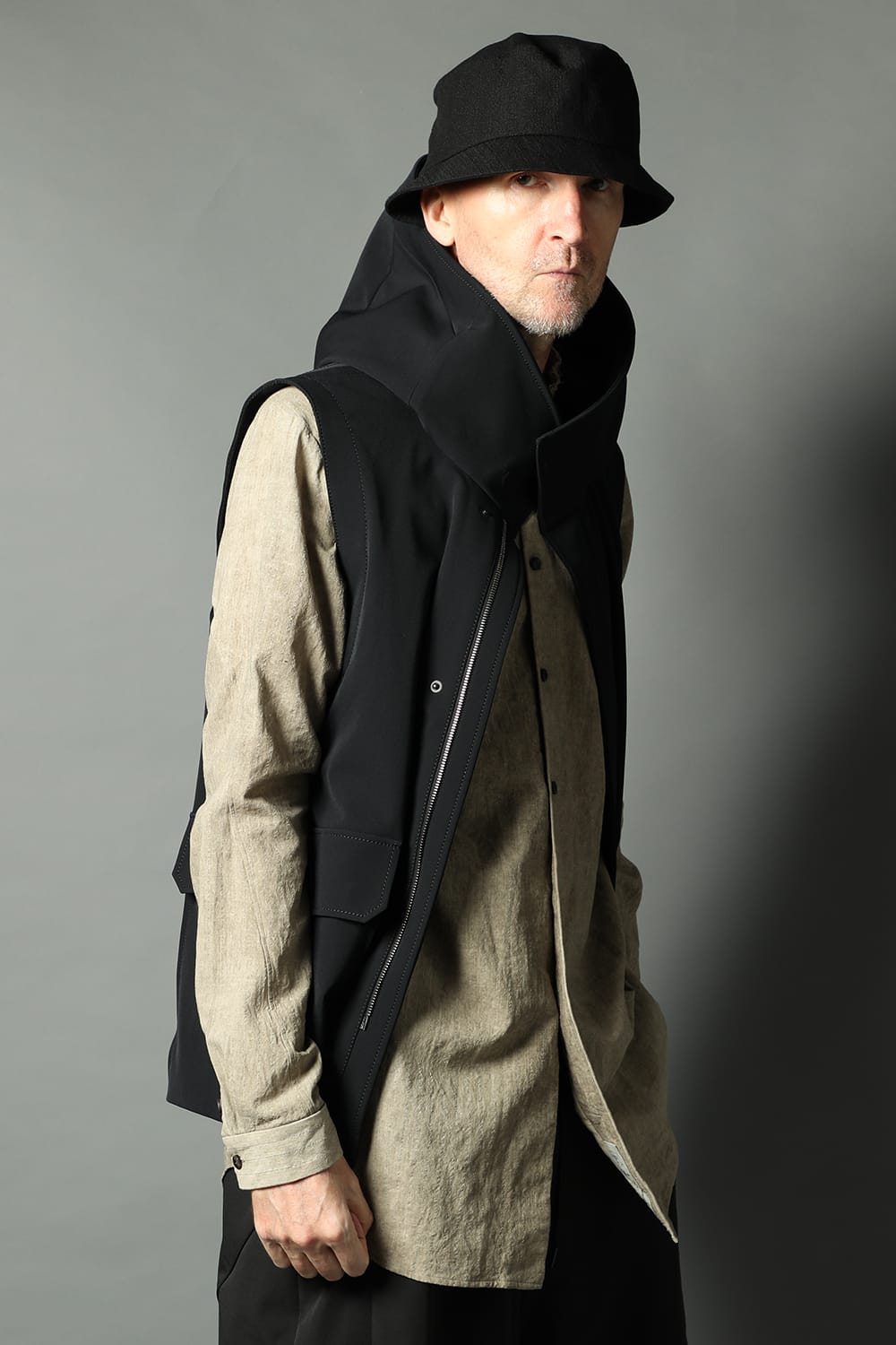 Shirt cotton / linen cold dyed