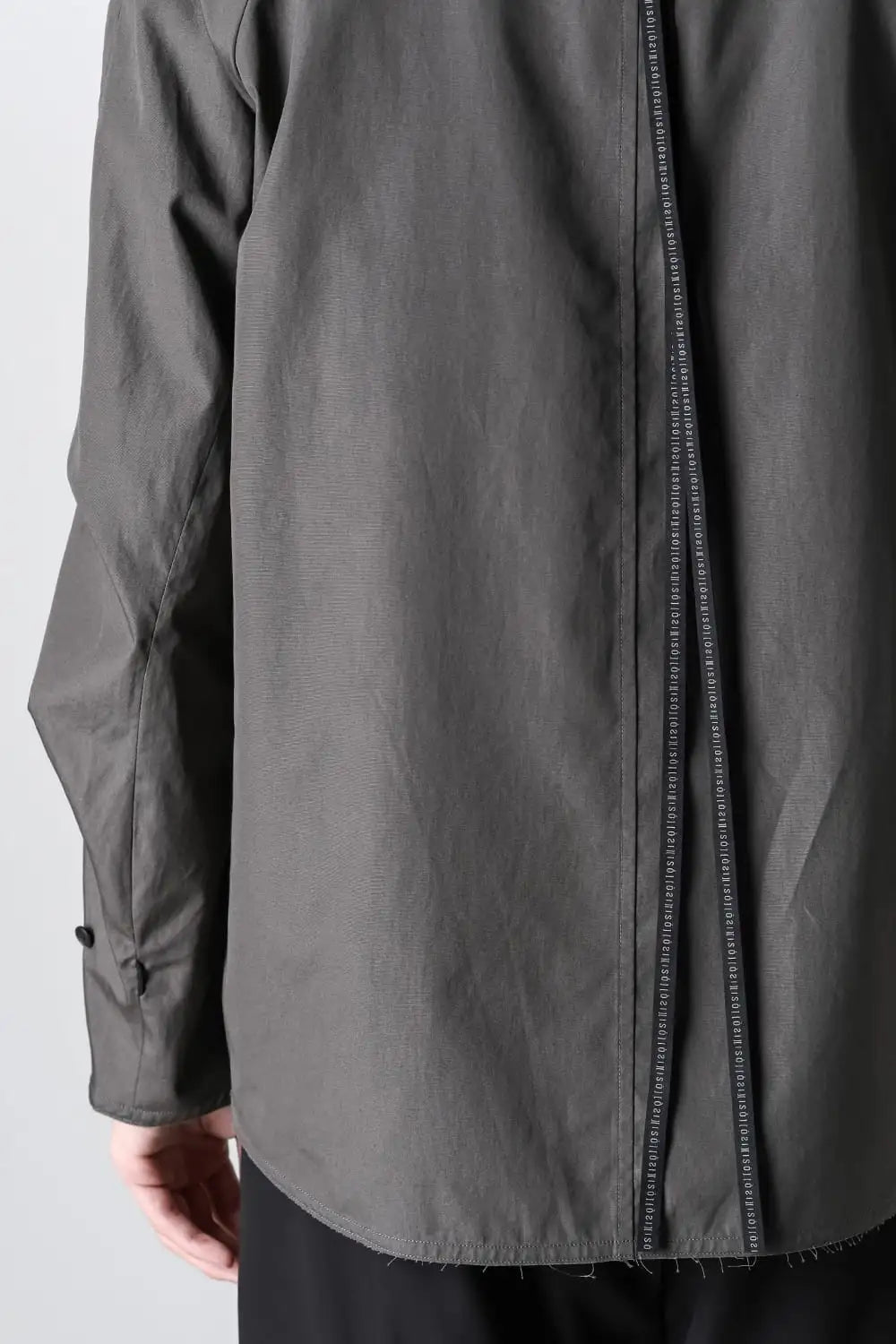 マオカラーシャツ 120/2 コットン マッドグレー