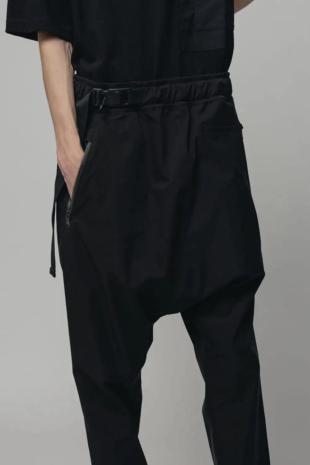 Water-Repellent Ribed Pants  Black