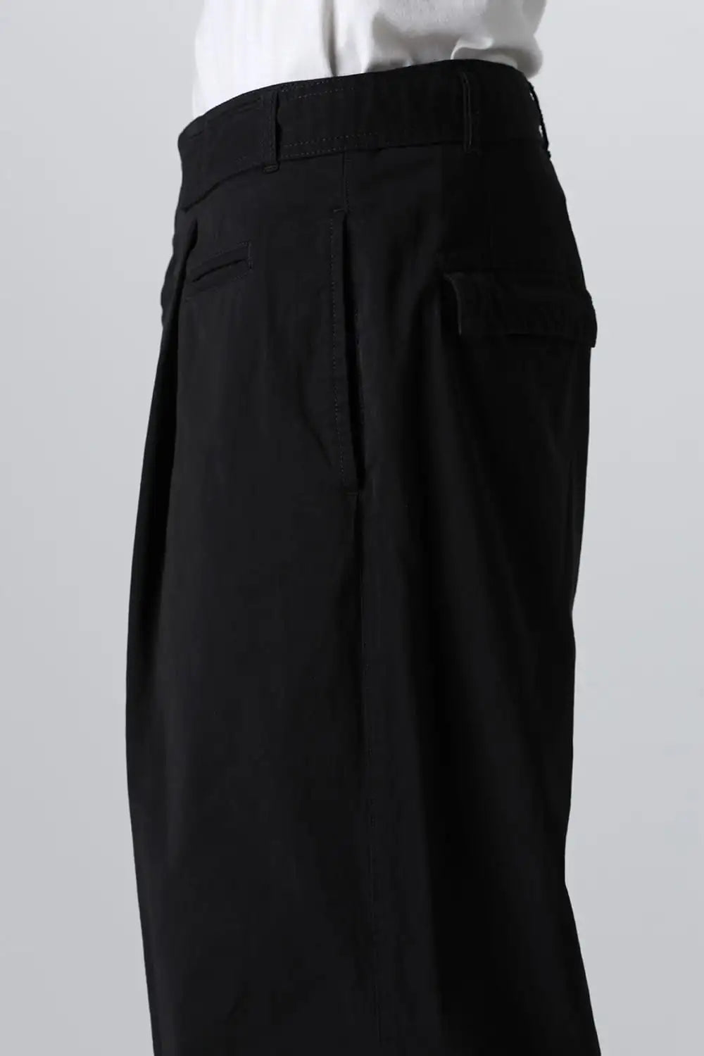 Dry Cotton Wide-Cropped Pants  Black