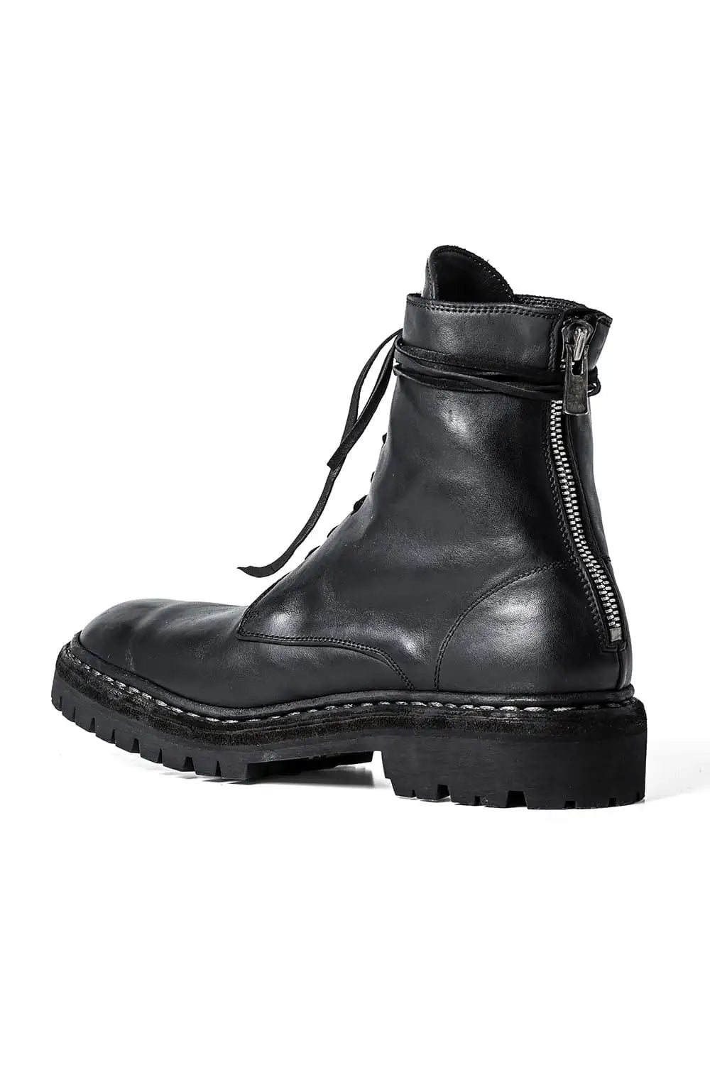 Norwegian welted Vibram-sole Back Zip Race Up Boots Horse Full Grain - 795BZV_N