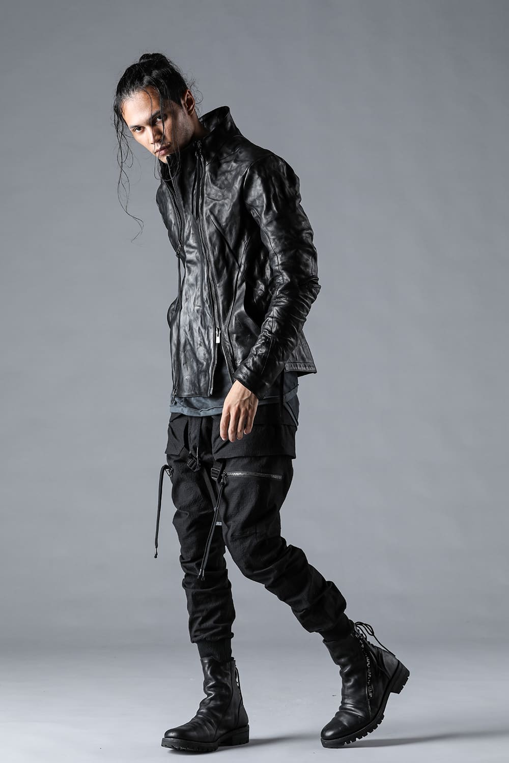 Wジッパーホースレザージャケット