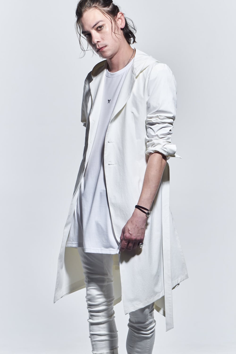 Hoodie Flare Jacket  White