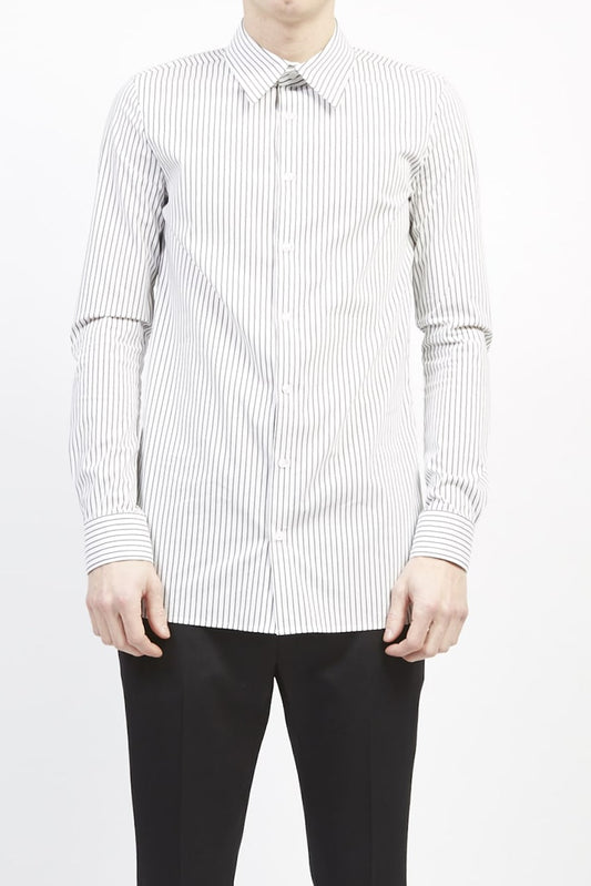 C/Ny Stretch stripe shirt White × Black