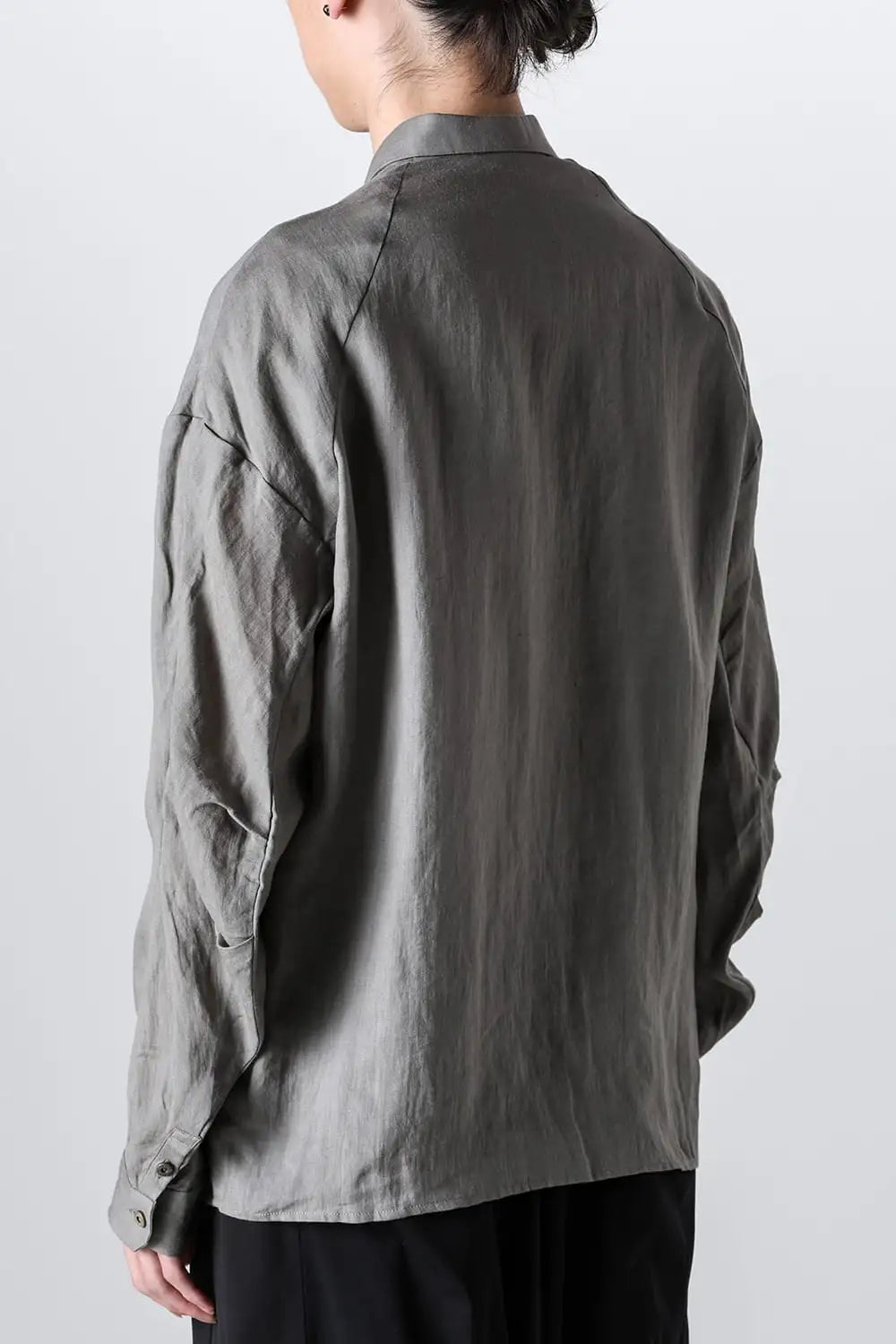 Shirt loose fit ramie Light Gray