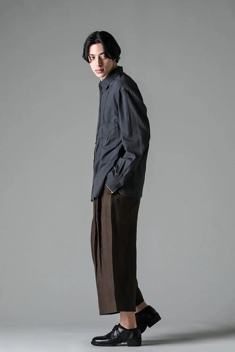 プレーテッドエクストラワイドレッグトラウザーズ