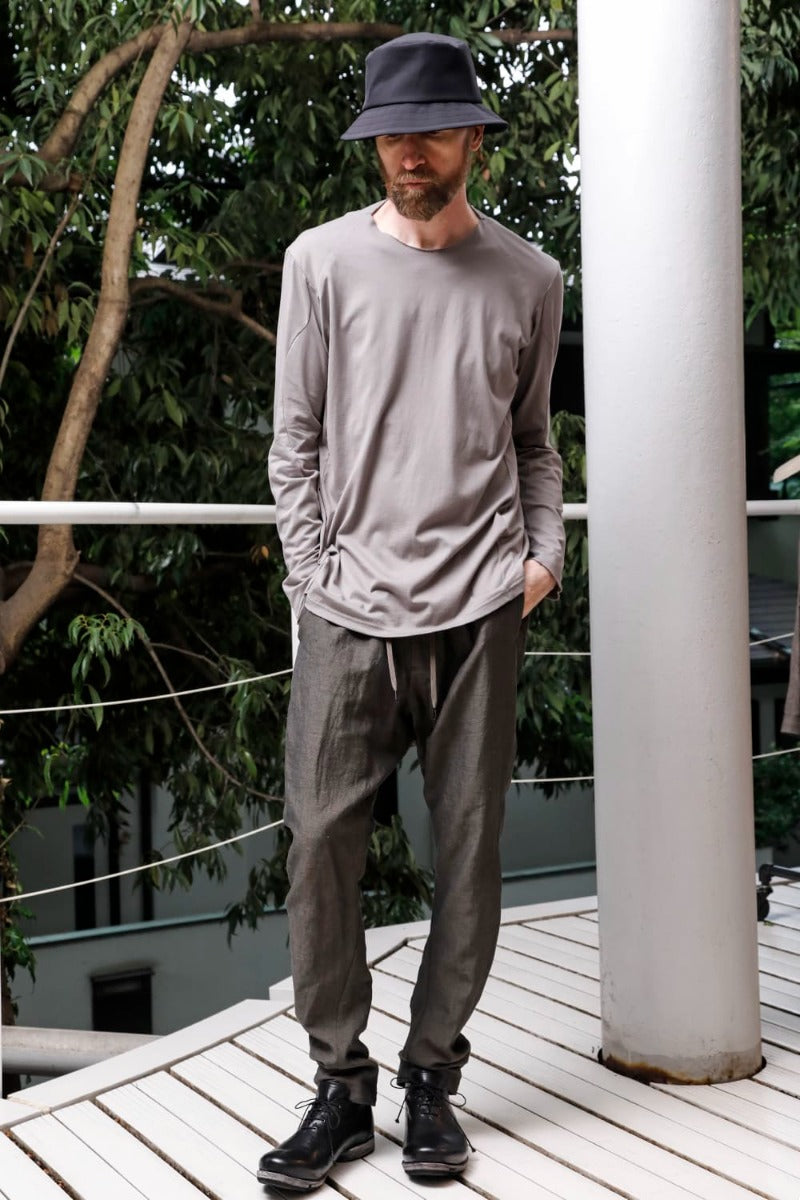 Crew Neck Long sleeve suvin cotton jersey  Stone Gray