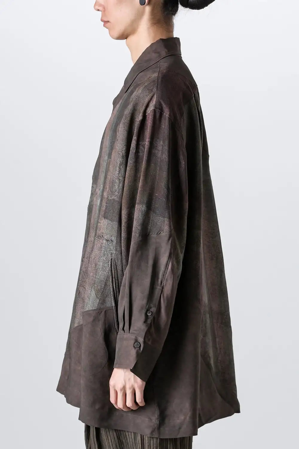 Spiral Printing Oversized Long Shirt