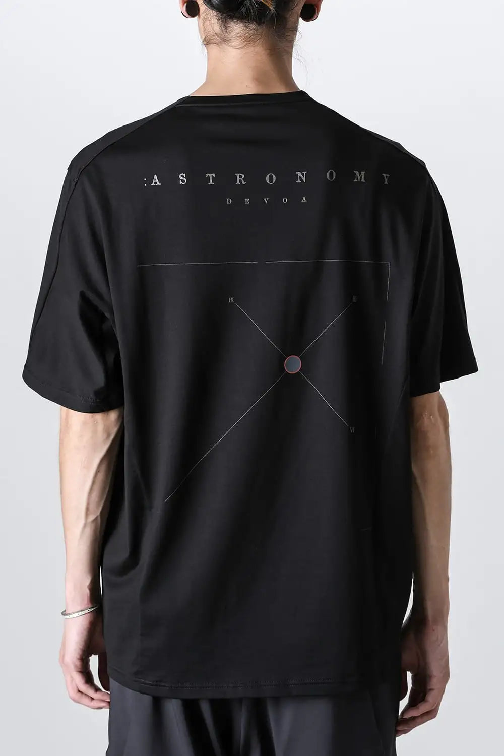 Short sleeve astronomy print B Black