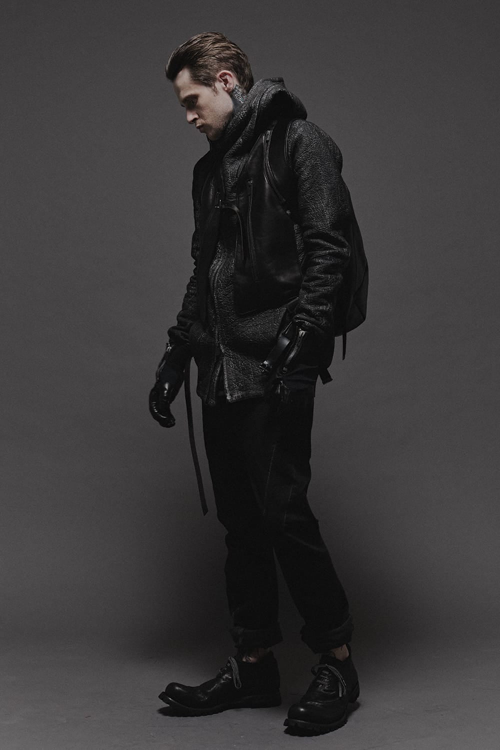 Horse Leather Vest Attached Back Pack