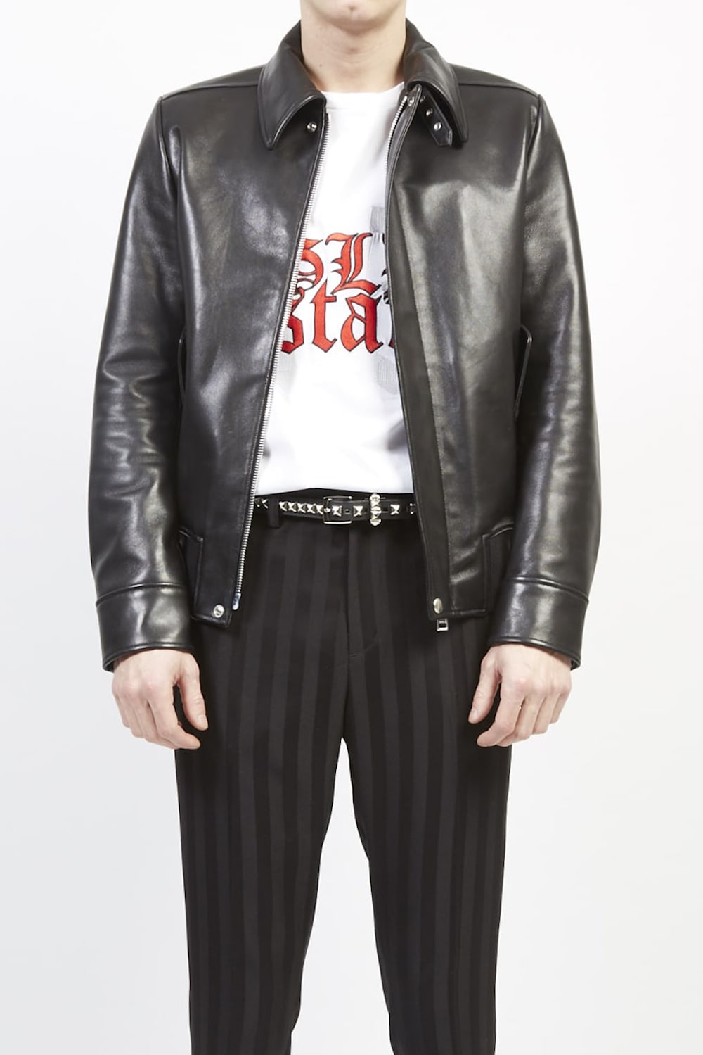 Lamb wax naked blouson