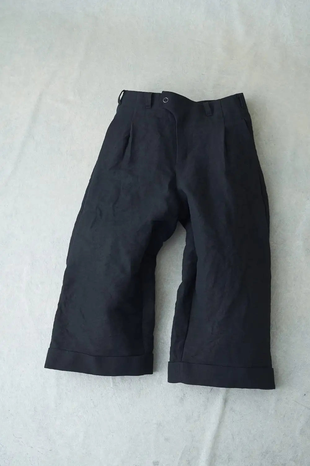 Cropped baggy pants linen / japanese paper