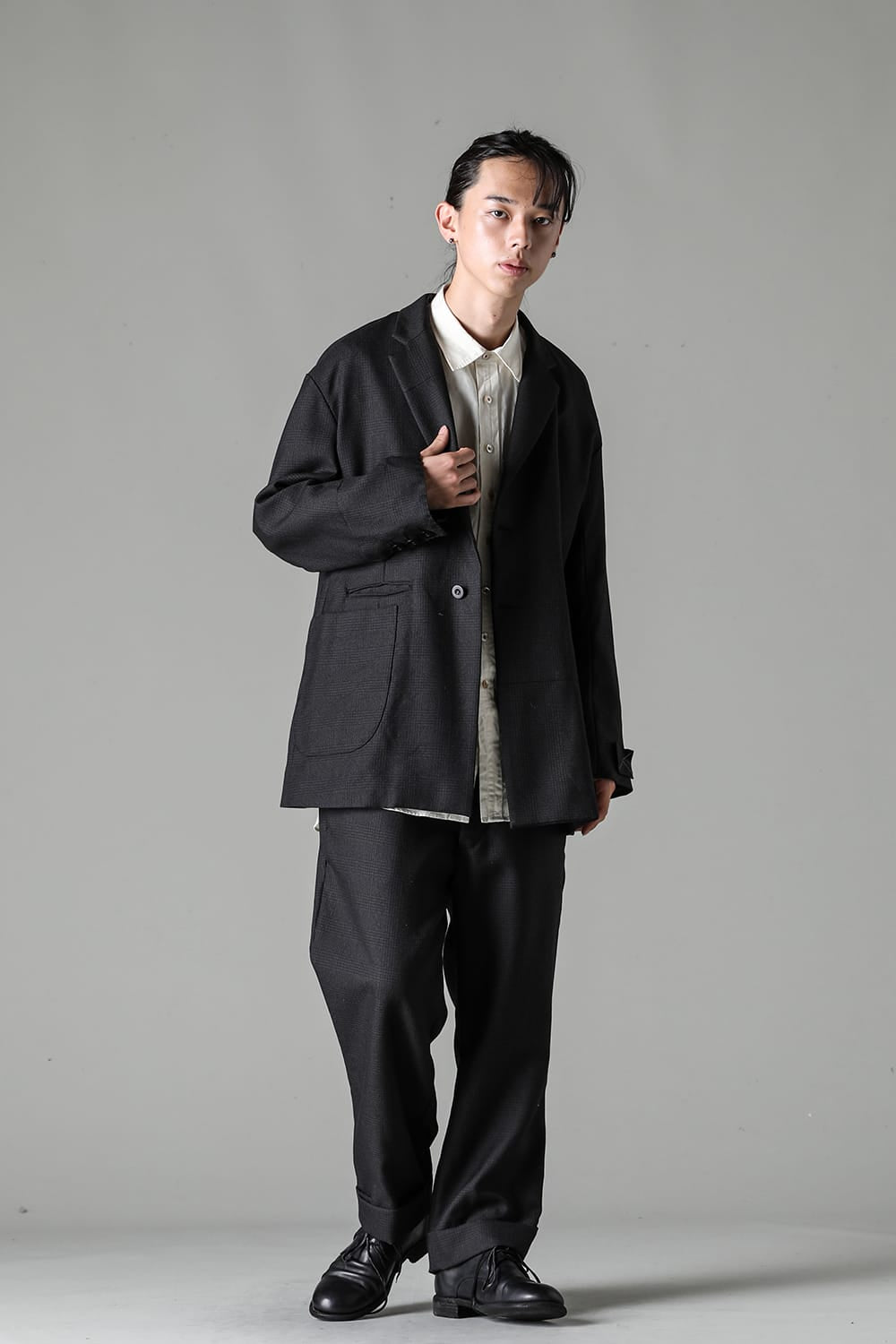 Patch Worked Relax Fit 2B Blazer Glen Check HERBIE