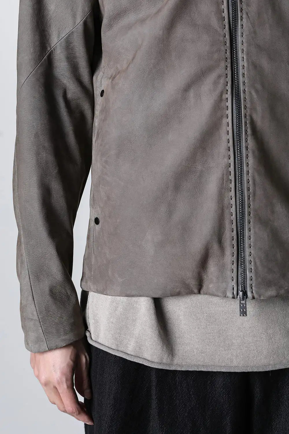 Jacket soft nubuck cow leather Slate Gray