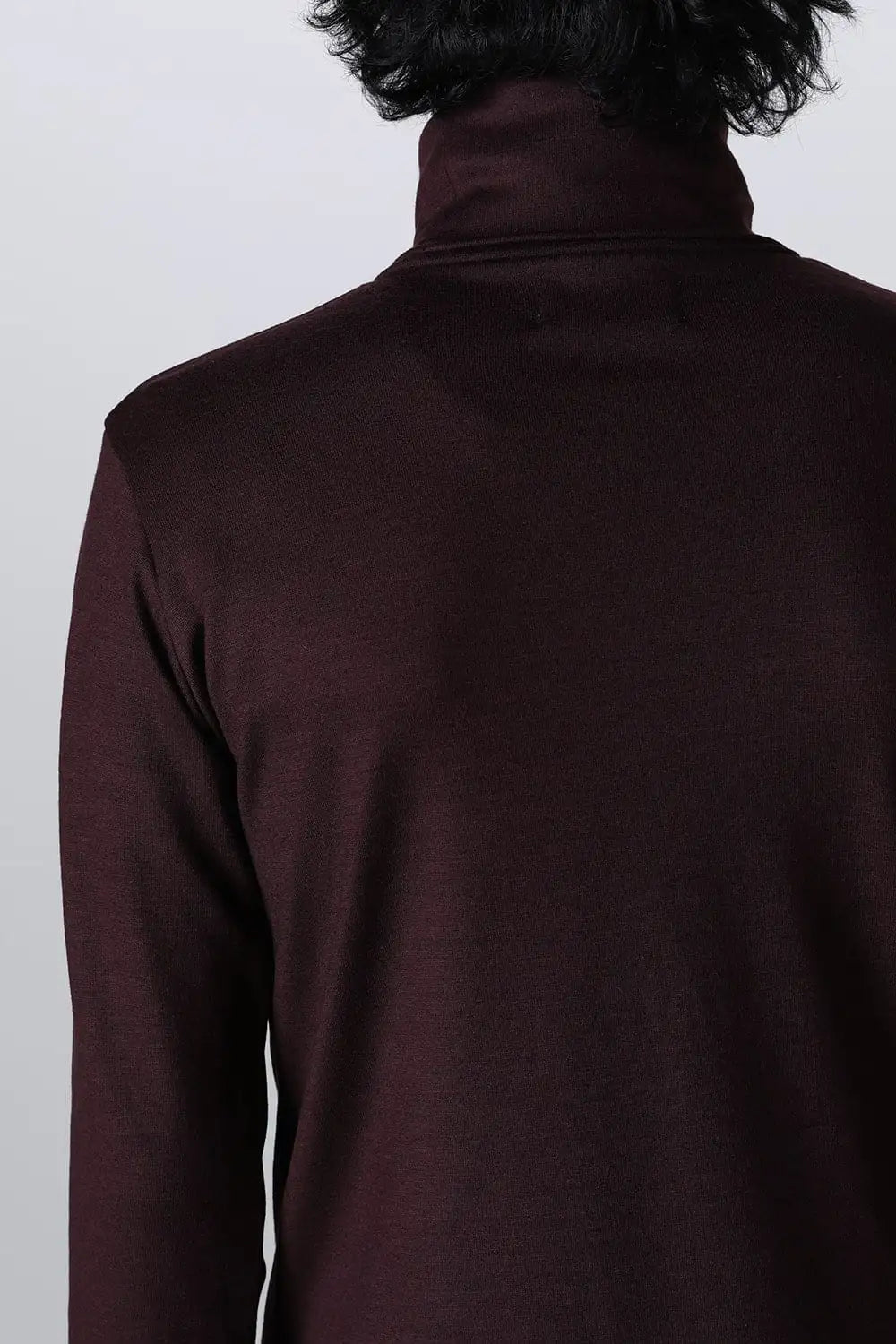 Washable Wool Turtle Neck Bordeaux