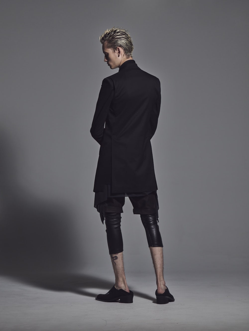 Layered Flare Cardigane Black x Black