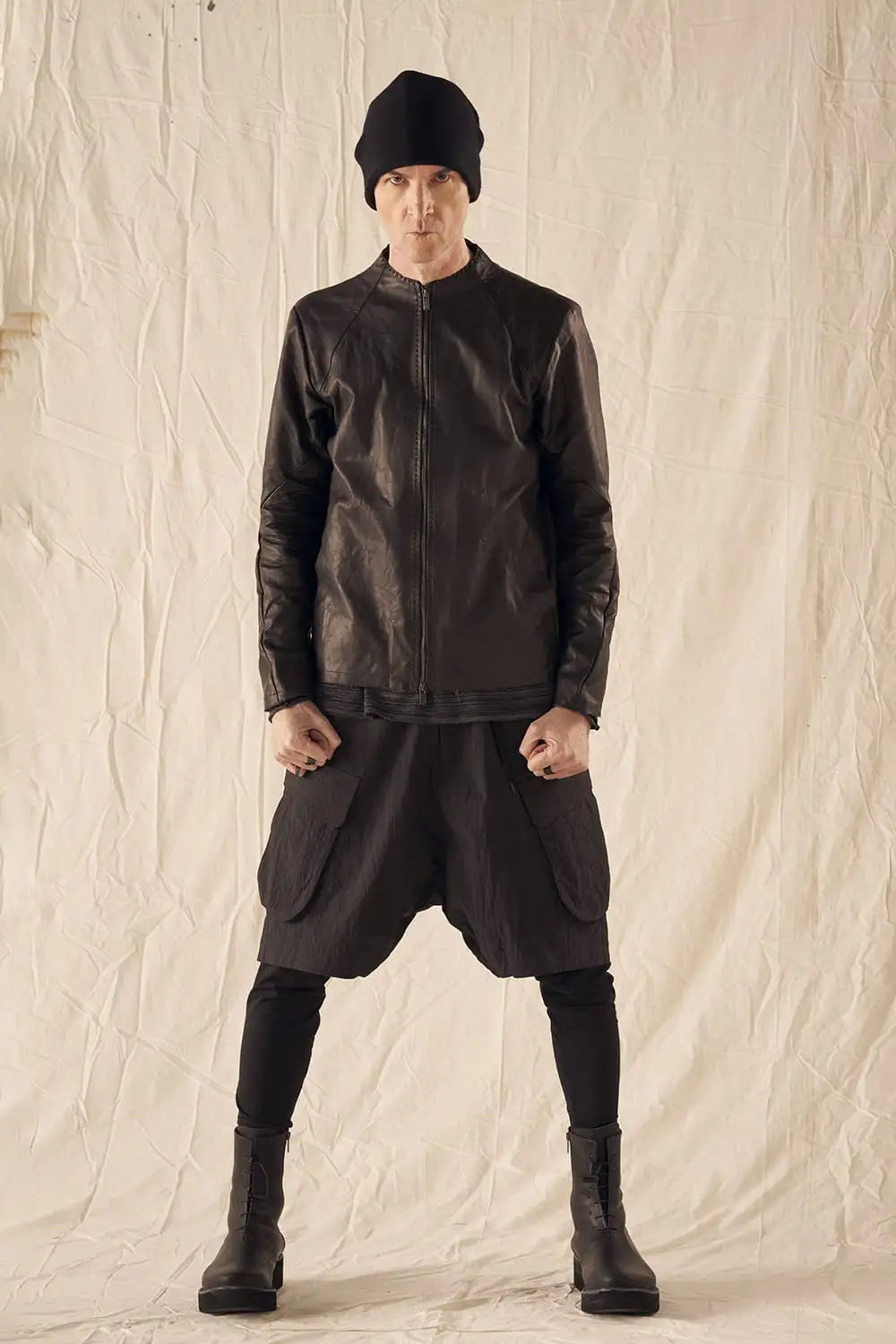 Leather  jacket  calf / silk   bonded