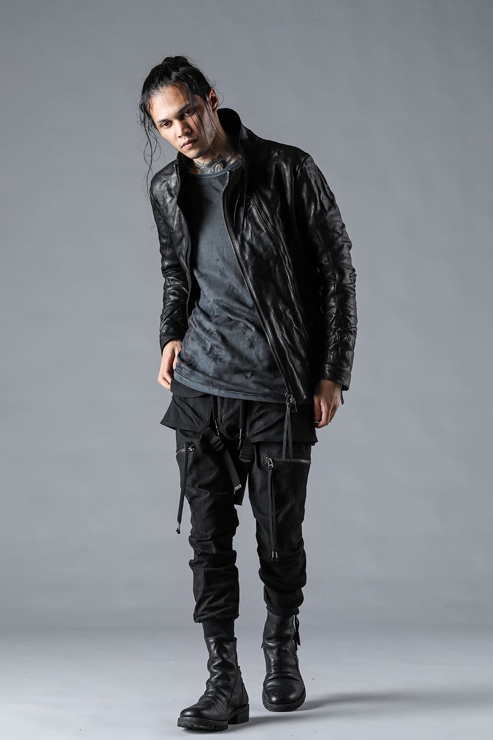 Wジッパーホースレザージャケット