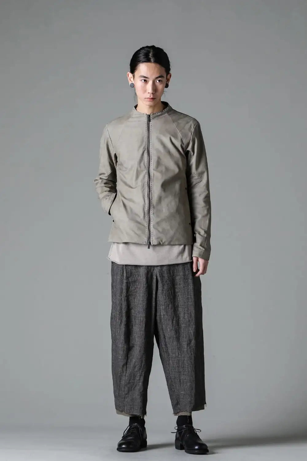 Jacket soft nubuck cow leather Sand Gray