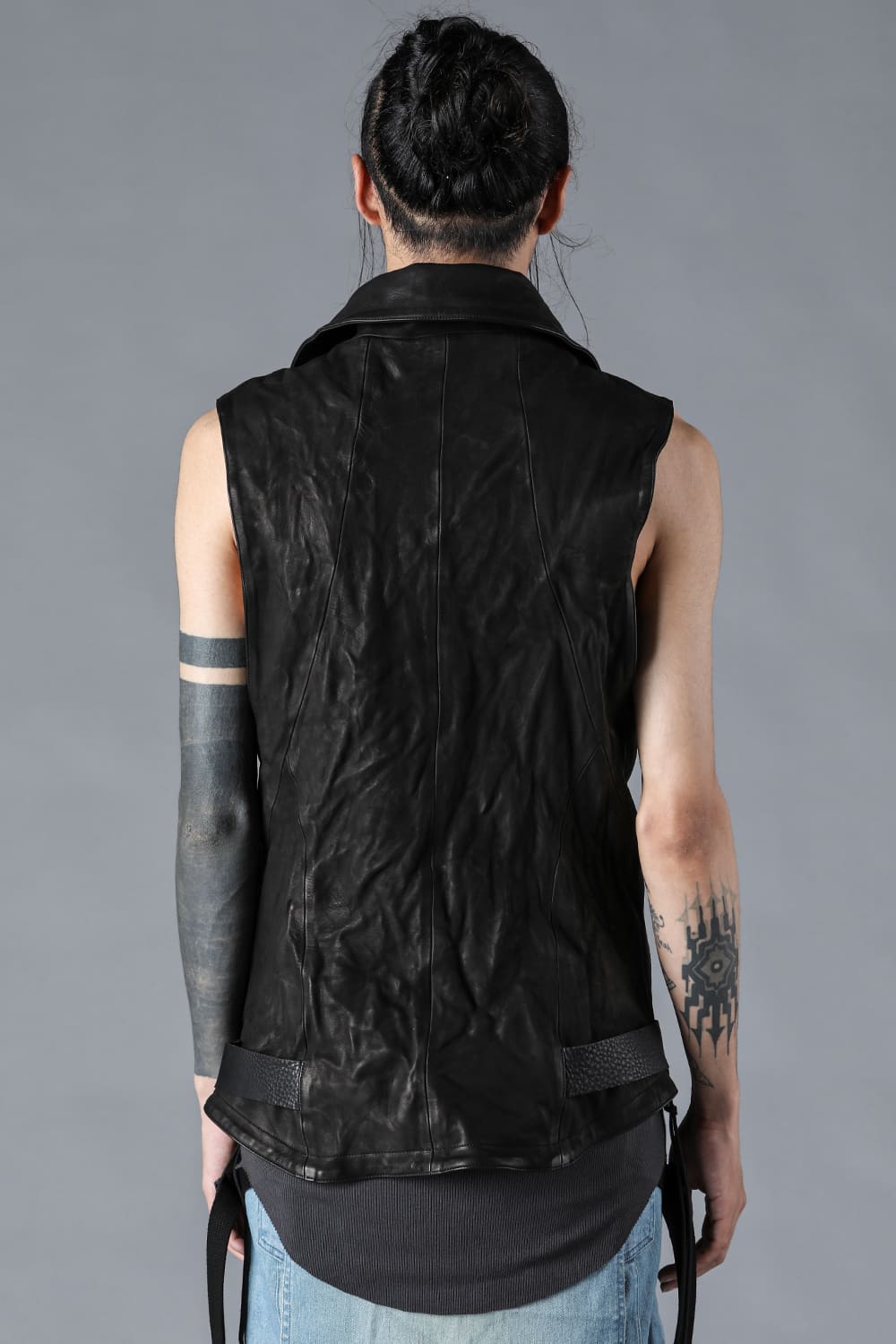 ジャパンカーフレザーライダースベスト