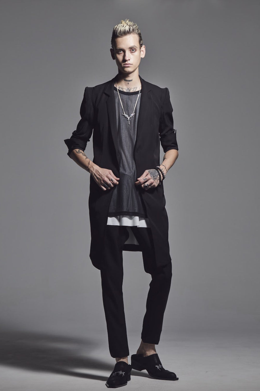 Layered Drop T-Shirts Black x White