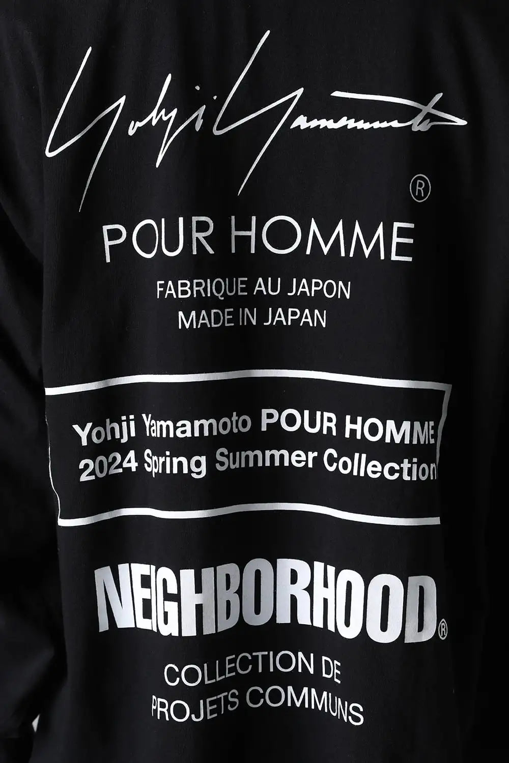 NEIGHBORHOOD x Yohji Yamamoto Print Long Sleeve T-Shirt Black