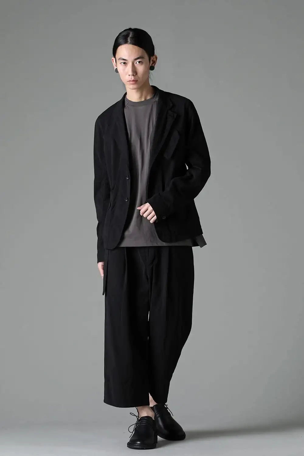 Dry Cotton Wide-Cropped Pants  Black