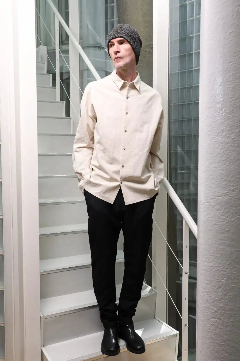 シャツ ルーズフィット コットンヘンプ