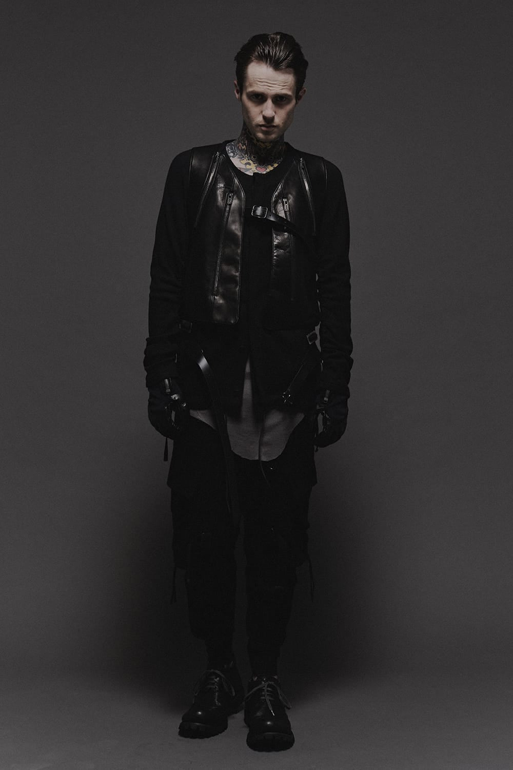 Horse Leather Vest Attached Back Pack