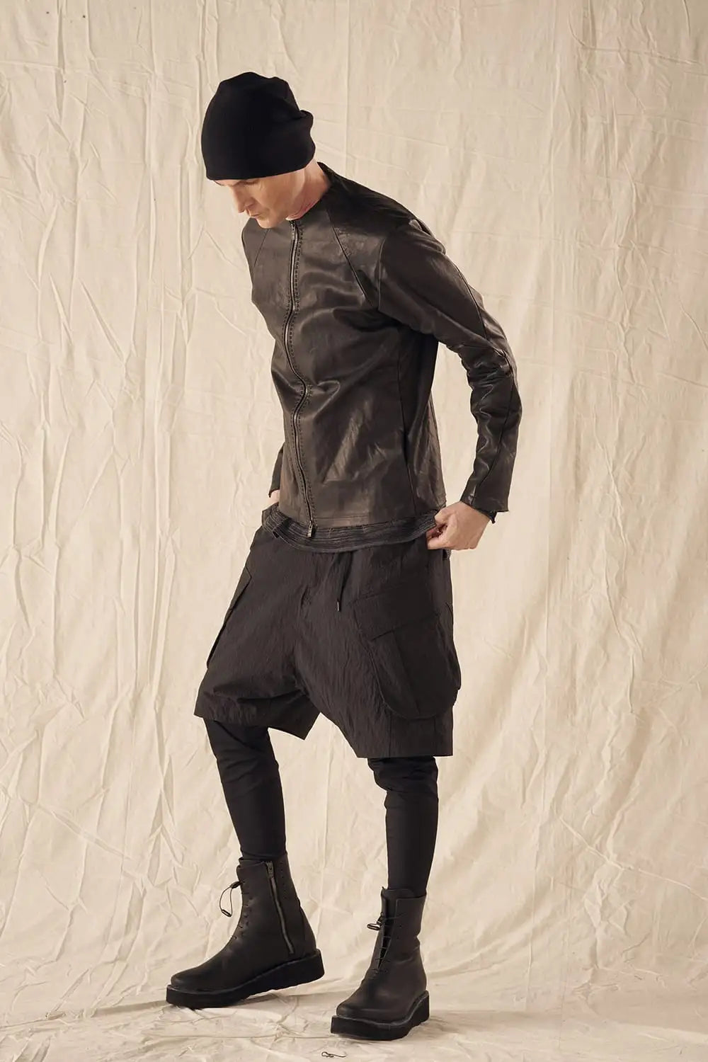 Leather  jacket  calf / silk   bonded