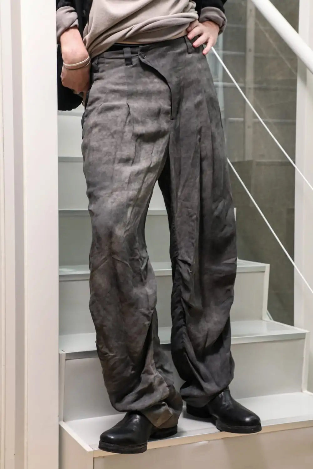 Baggy pants High twist viscose