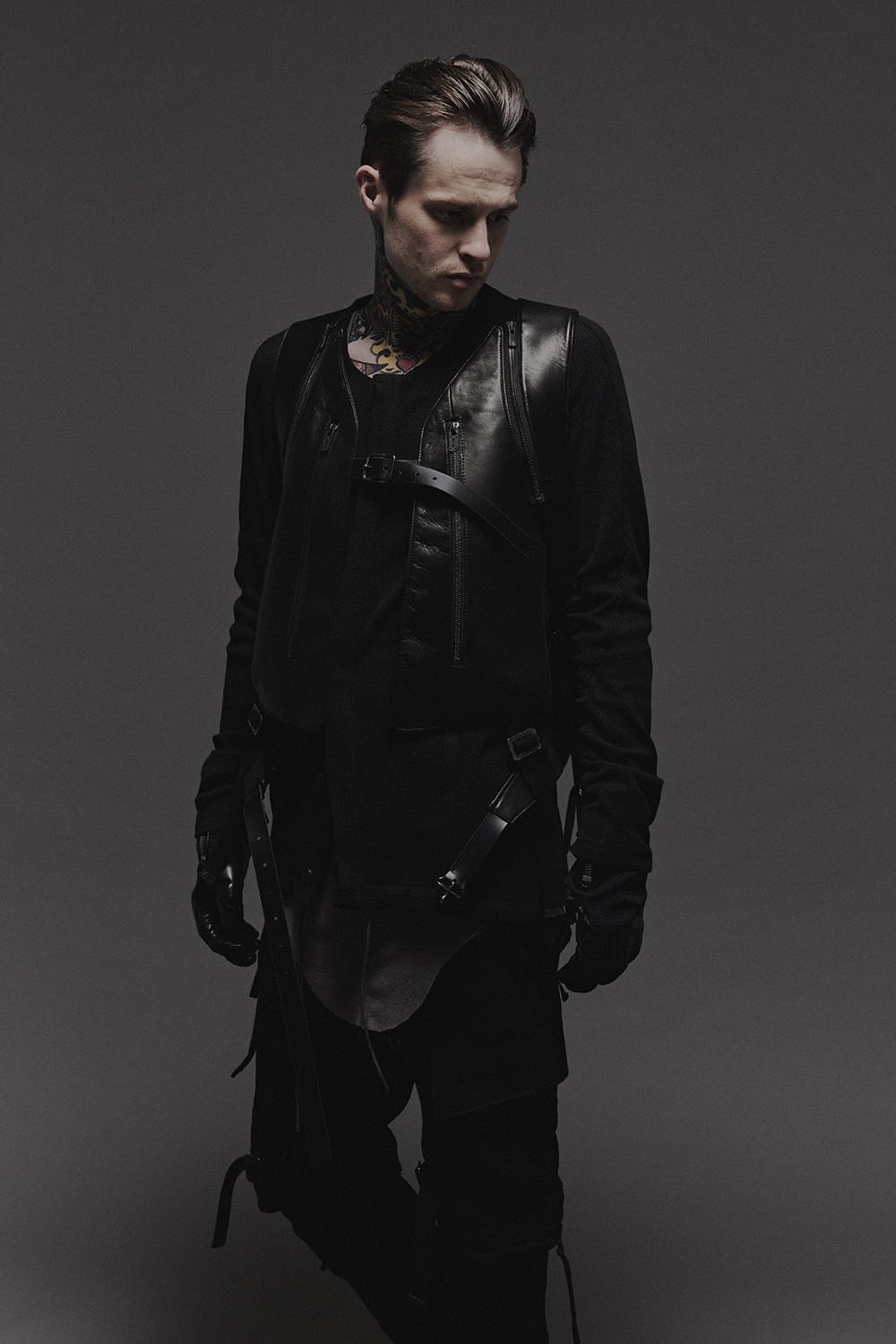 Horse Leather Vest Attached Back Pack