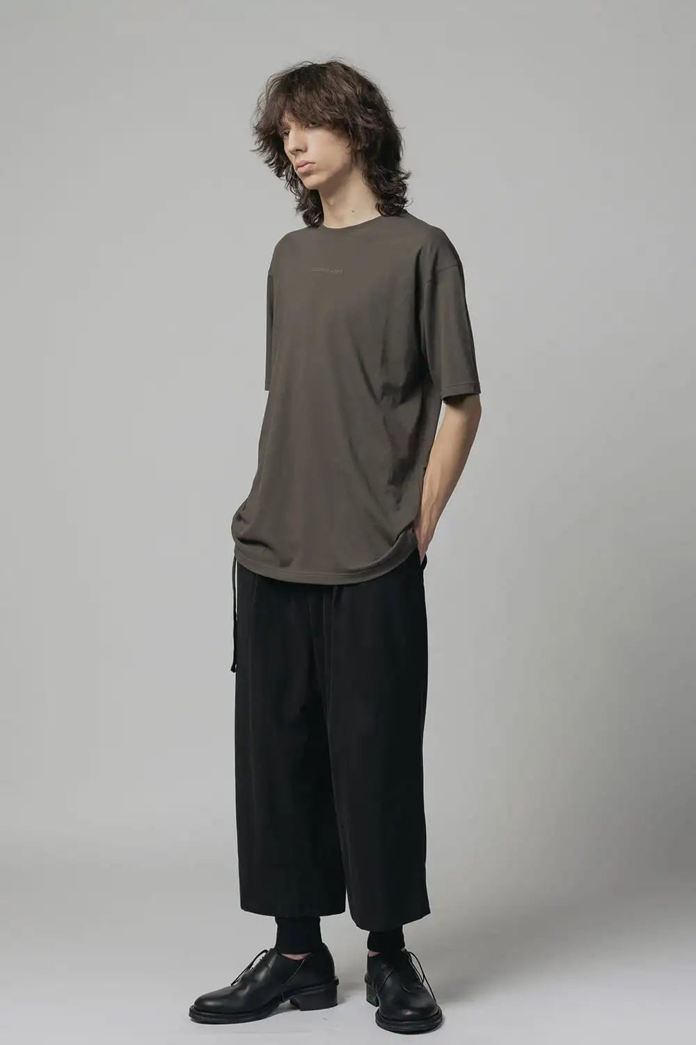 Dry Cotton Wide-Cropped Pants  Black