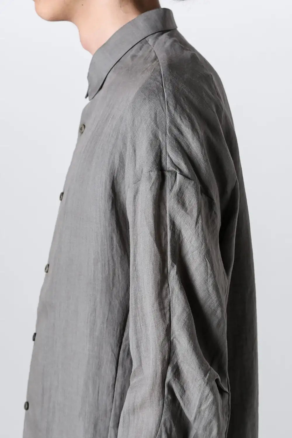 Shirt loose fit ramie Light Gray