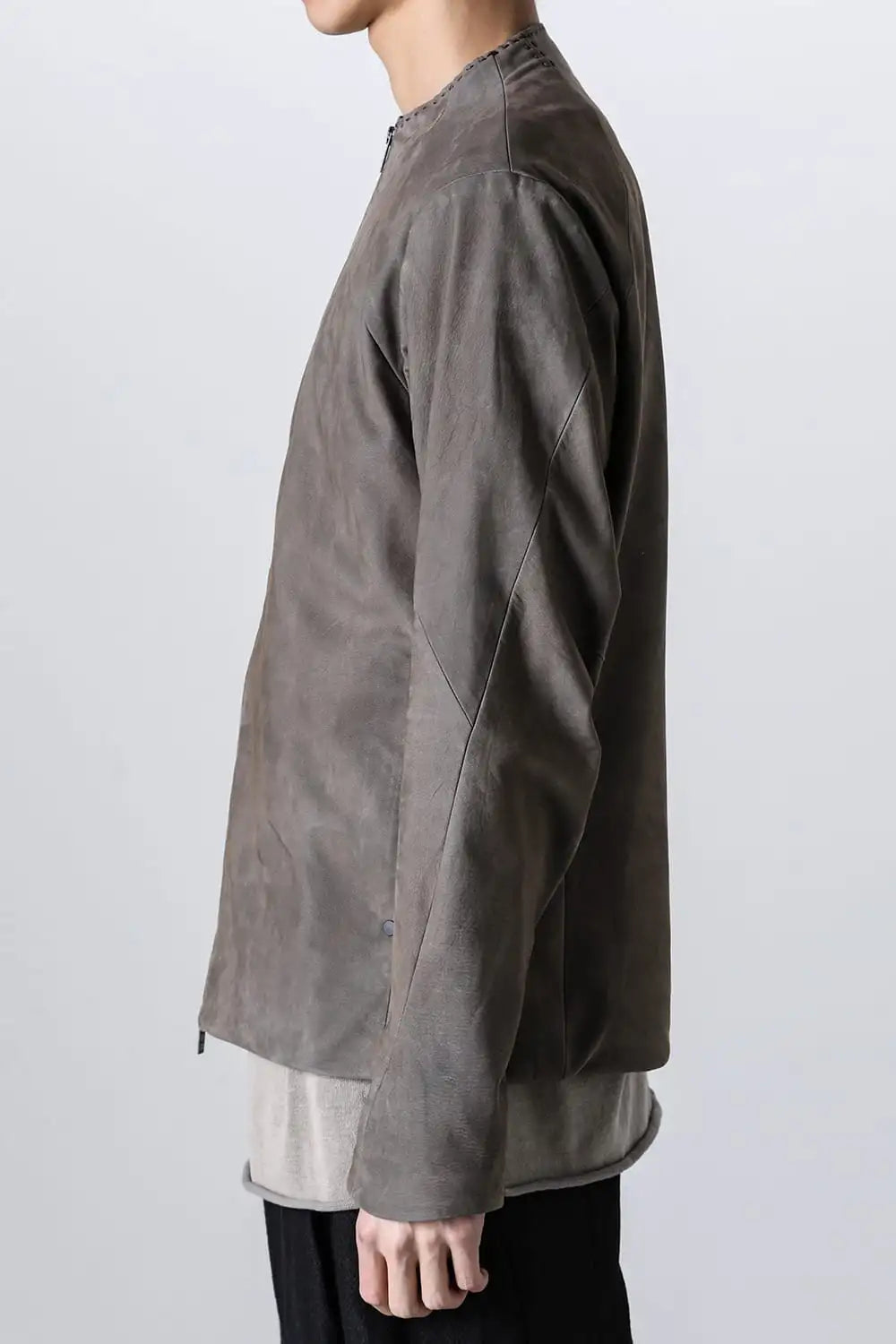 Jacket soft nubuck cow leather Slate Gray