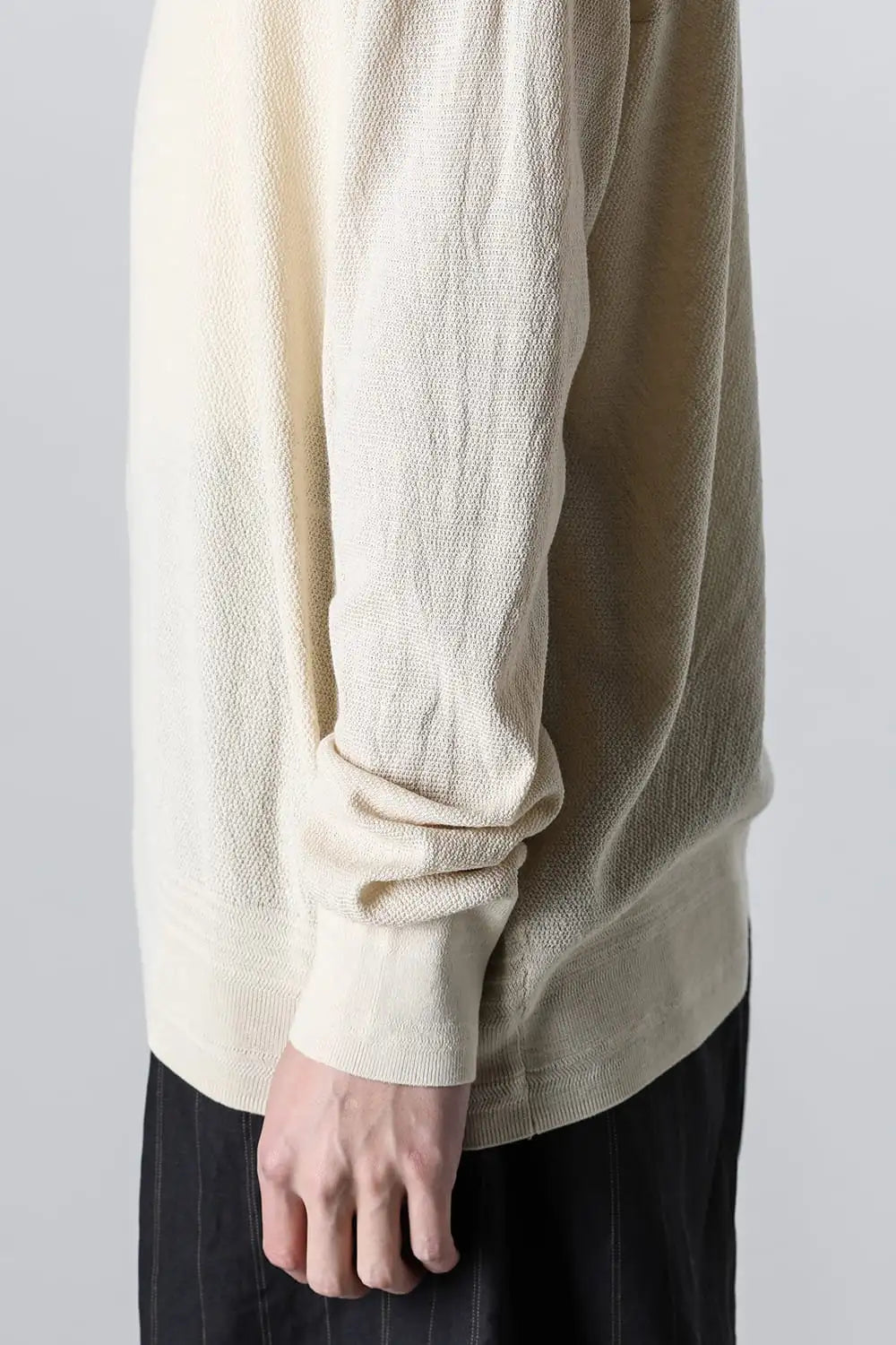 プルオーバーニット コットンリネンシルク Ecru
