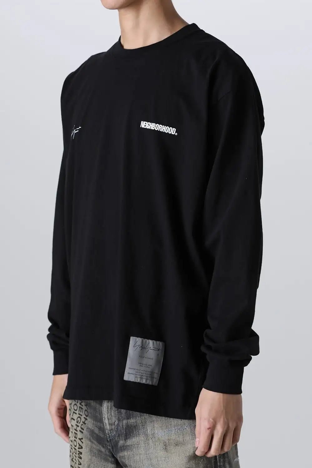 NEIGHBORHOOD x Yohji Yamamoto Print Long Sleeve T-Shirt Black