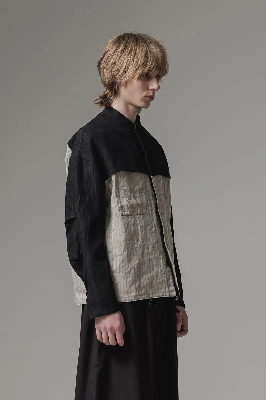 Shirt cotton / linen stripe