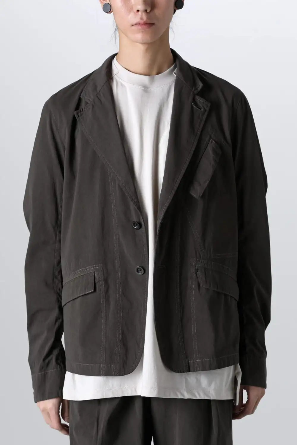 強撚ドライコットン ジャケット  オリーブドラブ