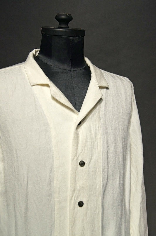 The Viridi-anne  15AW Bamboo Linen Long Shirt WHITE