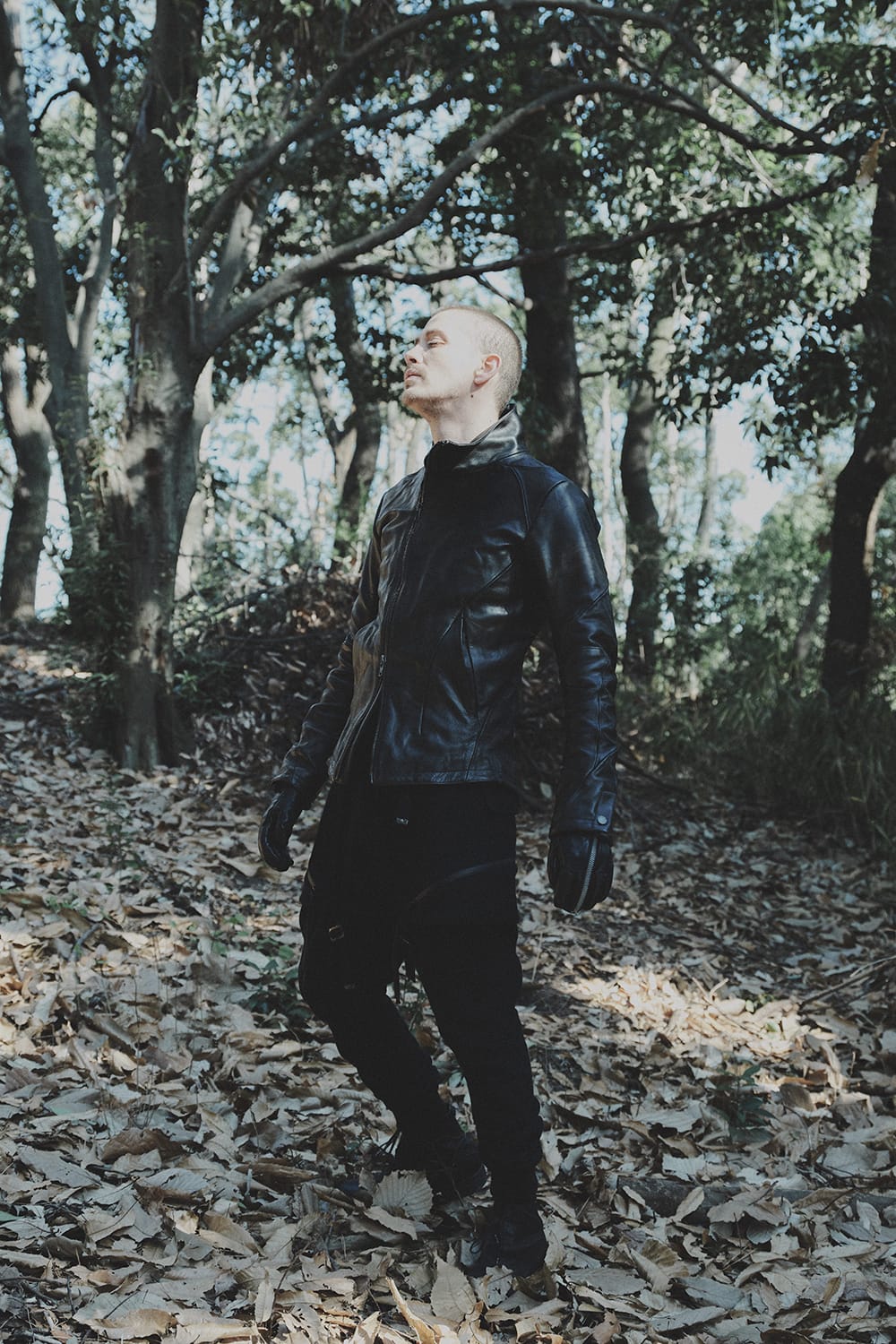 Horse Leather Zip Glove Black