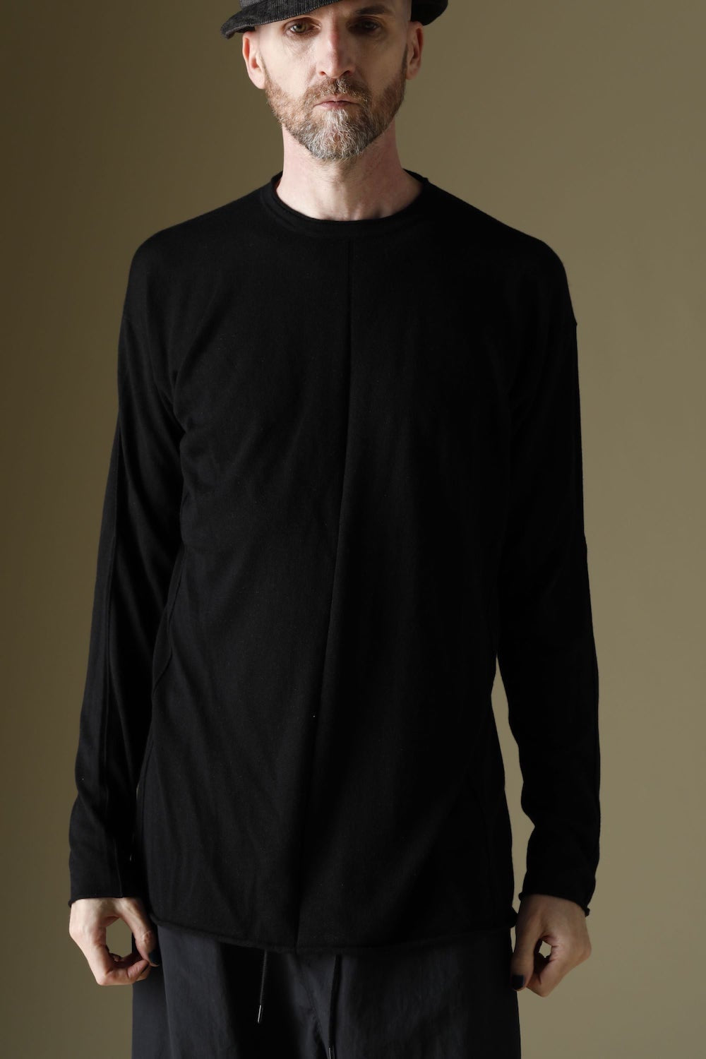 Knit long sleeve silk / cashmere Black