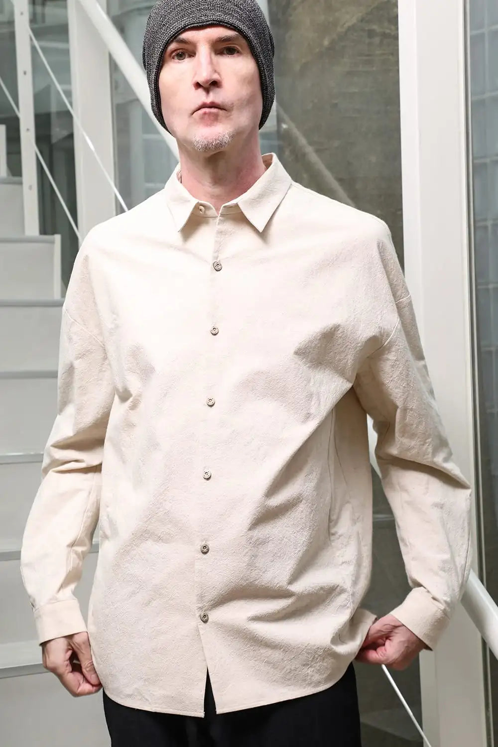 シャツ ルーズフィット コットンヘンプ