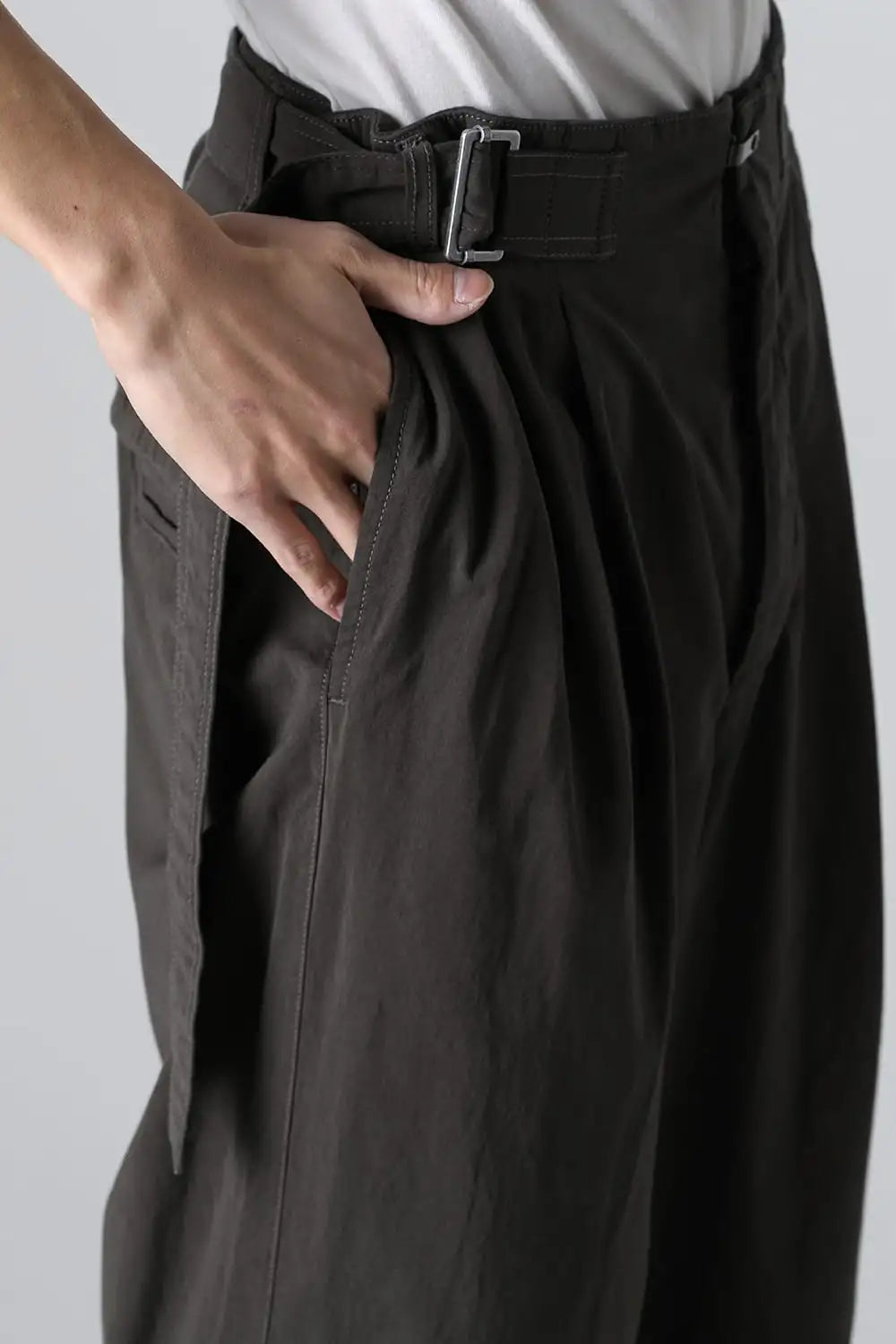 Dry Cotton Wide-Cropped Pants  Olive Drab