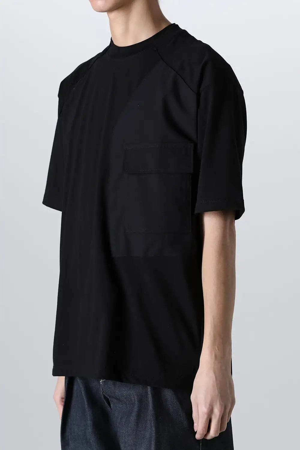 Cotton Jersey Pocket T-shirt  Black