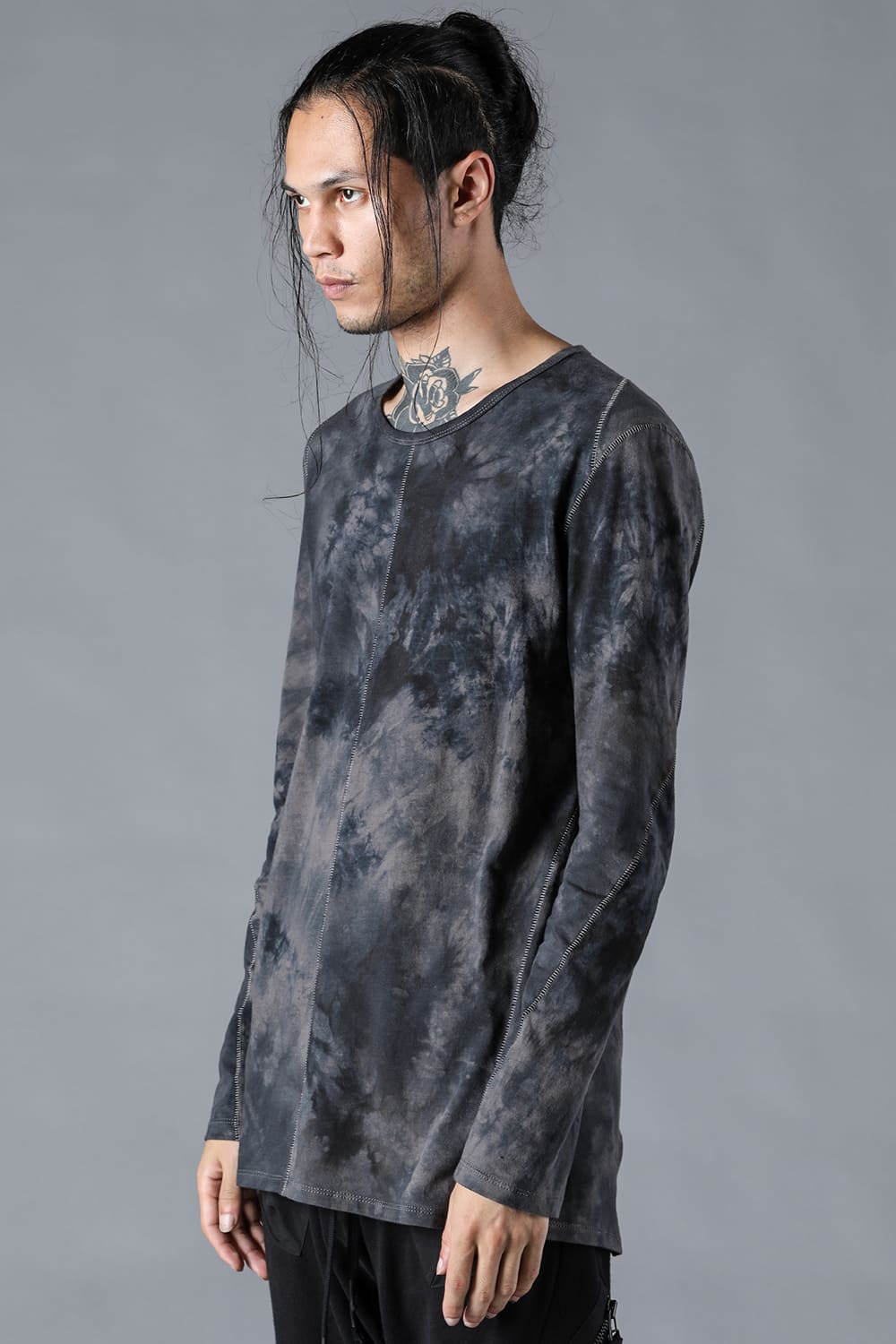 Uneven Dyed 30/- Soft Cotton Jersey Long Sleeve T-Shirt