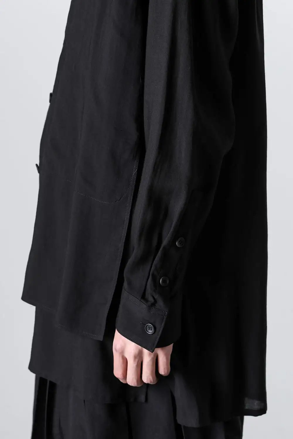 Same Color Stitch Pocket Blouse