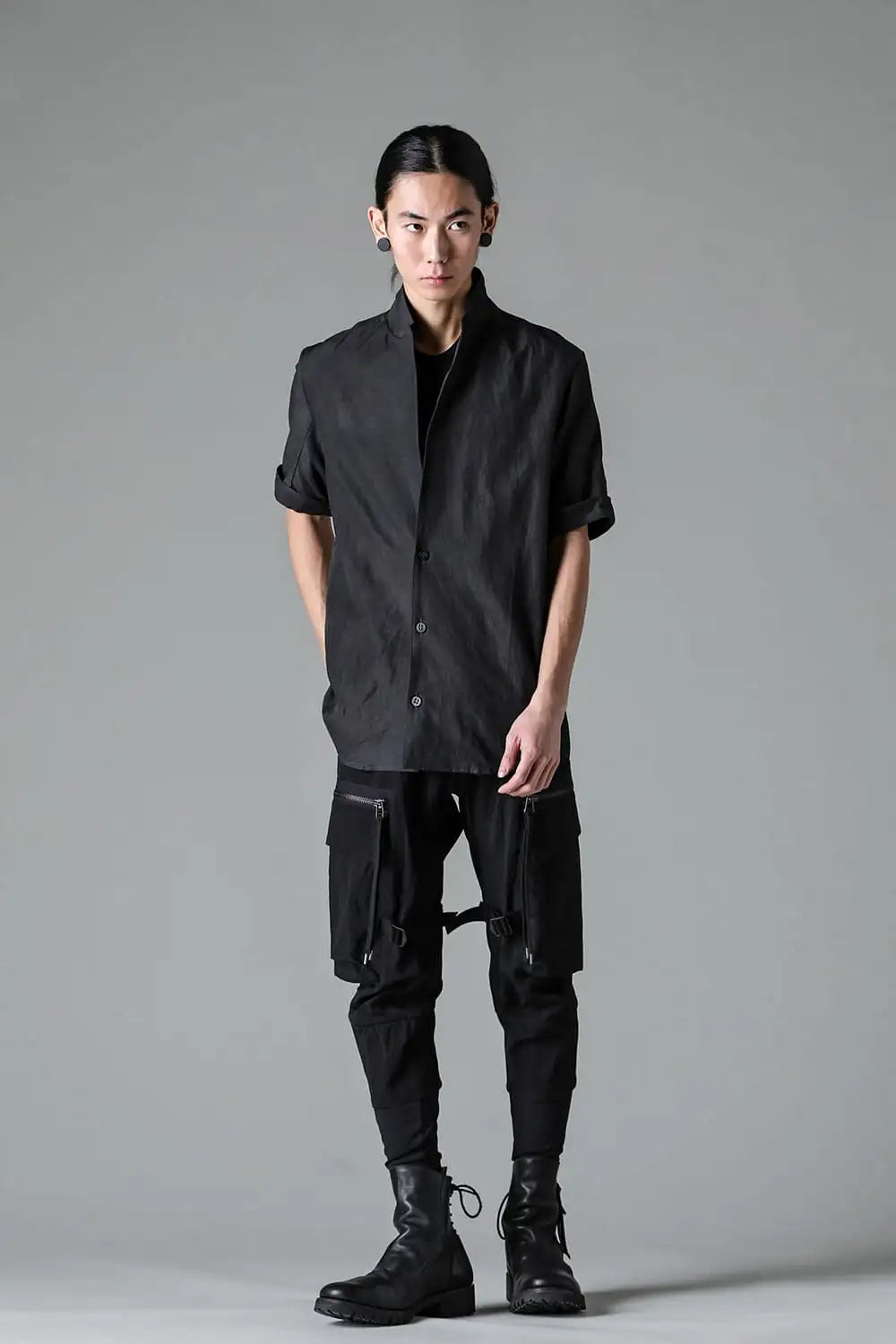 Uneven Dyed Linen x Rayon Tailored Shirt JKT