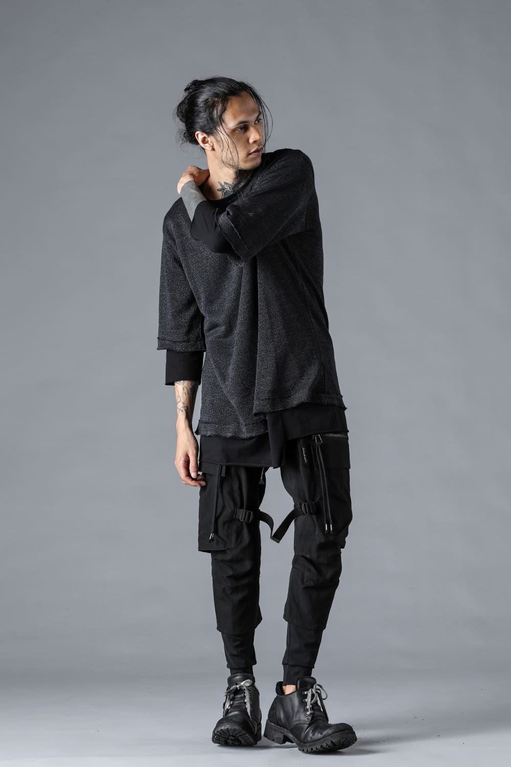 Washi x Rayon Knit Layered T-Shirt