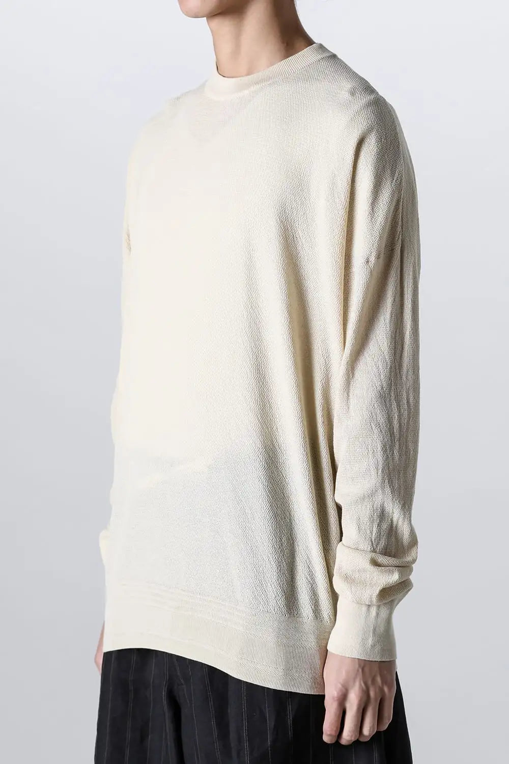 プルオーバーニット コットンリネンシルク Ecru